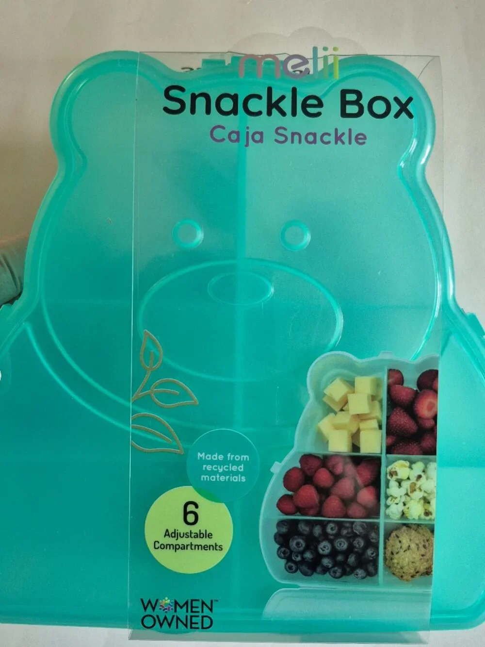 Melii Bear Shape Snackle Box With 6 Adjustable Compartments on-the-go!, NWT